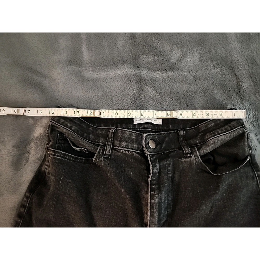 Women's Elizabeth and James High Rise Flare Jeans Black Wash Size 12 - Picture 3 of 8